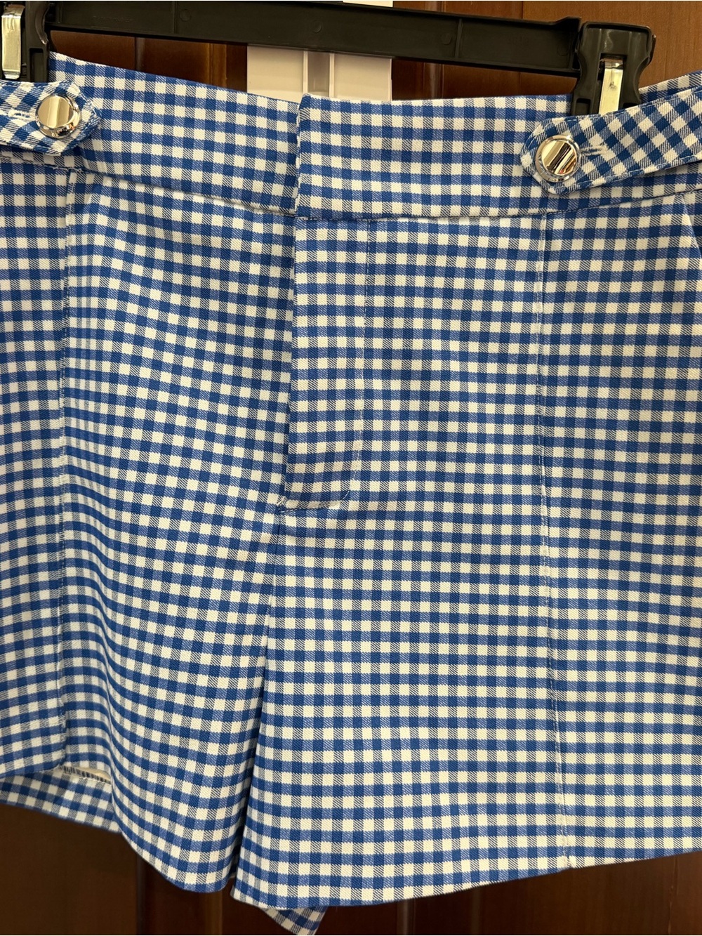 Blue Gingham High-Waist Shorts - Picture 2 of 8